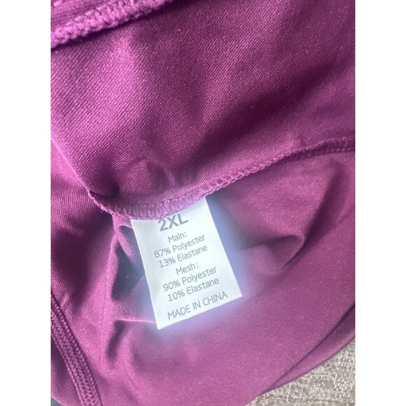 Womens 2XL Maroon Hooded Full Zip Athletic Jacket With Pockets Thumb Holes - Picture 5 of 9